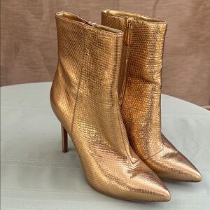 Michael Kors Metallic Gold Pointed Ankle Booties size 8